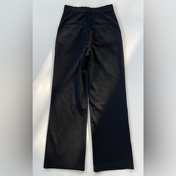 ZARA Women's Black High Waisted Straight Leg Pleated Dress Trouser Pants Size XS - Picture 2 of 10